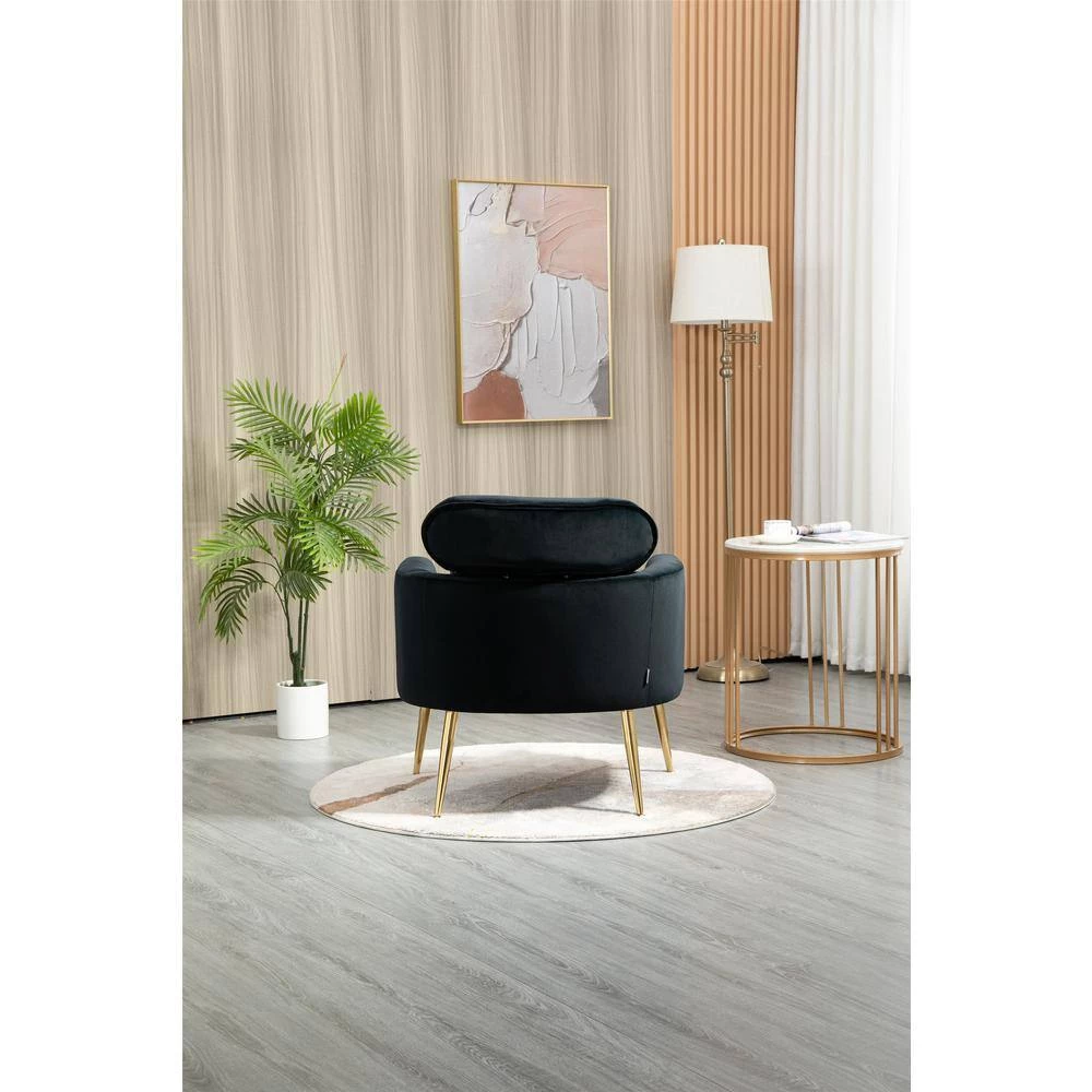 Black Velvet Accent Chair (Set of 1) by ATHMILE 9 Black Velvet Accent Chair (Set of 1) by ATHMILE - Image 9