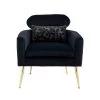 Black Velvet Accent Chair (Set of 1) by ATHMILE