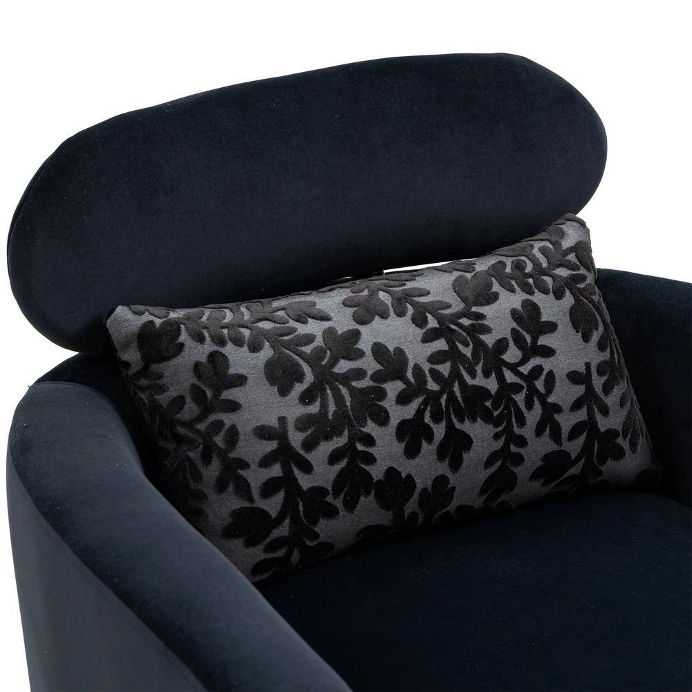 Black Velvet Accent Chair (Set of 1) by ATHMILE 8 Black Velvet Accent Chair (Set of 1) by ATHMILE - Image 8