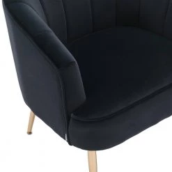 Black Velvet Accent Arm Chair (Set of 1) by ATHMILE -ATHMILE Sales Store black athmile accent chairs gz b2w20222262 44 1000