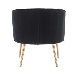 Black Velvet Accent Arm Chair (Set of 1) by ATHMILE -ATHMILE Sales Store black athmile accent chairs gz b2w20222262 4f 1000