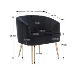 Black Velvet Accent Arm Chair (Set of 1) by ATHMILE -ATHMILE Sales Store black athmile accent chairs gz b2w20222262 c3 1000