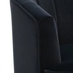 Black Velvet Accent Arm Chair (Set of 1) by ATHMILE -ATHMILE Sales Store black athmile accent chairs gz b2w20222262 fa 1000