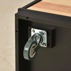 Black Kitchen Island Cart with Solid Wood Top and Locking Wheels, Tableware Cabinet by ATHMILE -ATHMILE Sales Store black athmile bar carts gz b2w20220936 1f 1000