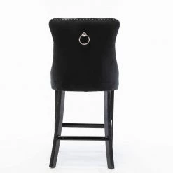 41.5 in. Black Velvet Bar Stool (Set of 2) by ATHMILE -ATHMILE Sales Store black athmile bar stools ddw114339763 4f 1000