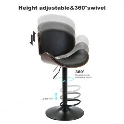46.06 in. Black PU Bar Stool (Set of 2) by ATHMILE 9 46.06 in. Black PU Bar Stool (Set of 2) by ATHMILE -ATHMILE Sales Store black athmile bar stools ddw21222002 c3 1000