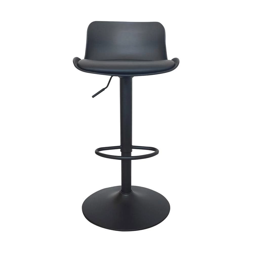 31.89 in. Black Fabric Bar Stool (Set of 2) by ATHMILE 1 31.89 in. Black Fabric Bar Stool (Set of 2) by ATHMILE