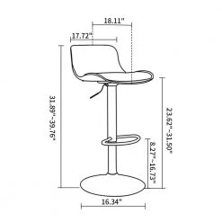 31.89 in. Black Fabric Bar Stool (Set of 2) by ATHMILE 9 31.89 in. Black Fabric Bar Stool (Set of 2) by ATHMILE -ATHMILE Sales Store black athmile bar stools ddw22036599 c3 1000