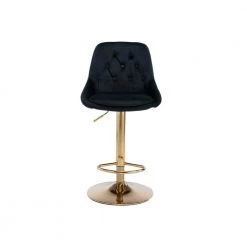 44 in. Black Velvet Bar Stool (Set of 1) by ATHMILE