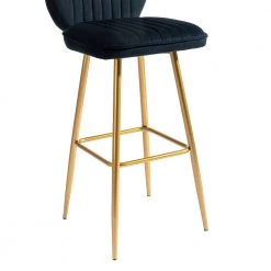 40 in. Black Velvet Bar Stool (Set of 1) by ATHMILE -ATHMILE Sales Store black athmile bar stools ddw39540273 1f 1000