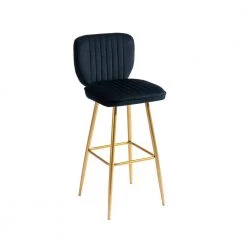 40 in. Black Velvet Bar Stool (Set of 1) by ATHMILE -ATHMILE Sales Store black athmile bar stools ddw39540273 4f 1000