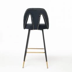 40.8 in. Black Velvet Bar Stool (Set of 2) by ATHMILE 11 40.8 in. Black Velvet Bar Stool (Set of 2) by ATHMILE -ATHMILE Sales Store black athmile bar stools ddw77535651 1f 1000