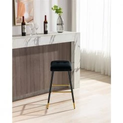 26.34 in. Black Backless Bar Stools with Velvet Seat (Set of 1) by ATHMILE 11 26.34 in. Black Backless Bar Stools with Velvet Seat (Set of 1) by ATHMILE -ATHMILE Sales Store black athmile bar stools gz b2w20221730 c3 1000