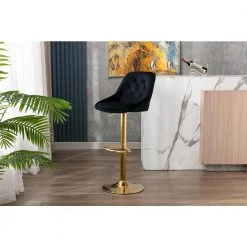 44.09 in. Low Back Black Metal Frame Adjustable Cushioned Bar Stool with Toweling fabric Seat (Set of 1) by ATHMILE 17 44.09 in. Low Back Black Metal Frame Adjustable Cushioned Bar Stool with Toweling fabric Seat (Set of 1) by ATHMILE -ATHMILE Sales Store black athmile bar stools gz w39538737 31 1000