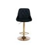 44.09 in. Low Back Black Metal Frame Adjustable Cushioned Bar Stool with Toweling fabric Seat (Set of 1) by ATHMILE