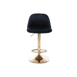 40.94 in. Low Back Black Metal Frame Adjustable Cushioned Bar Stool with Toweling fabric Seat (Set of 1) by ATHMILE