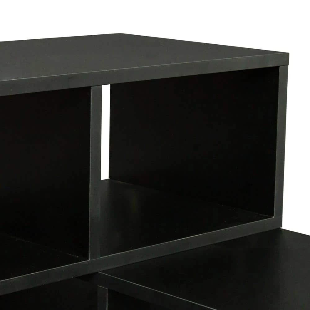 16.89 in. Black 2-Shelf Standard Bookcase by ATHMILE 4 16.89 in. Black 2-Shelf Standard Bookcase by ATHMILE - Image 4