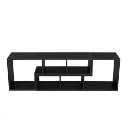 16.89 in. Black 2-Shelf Standard Bookcase by ATHMILE