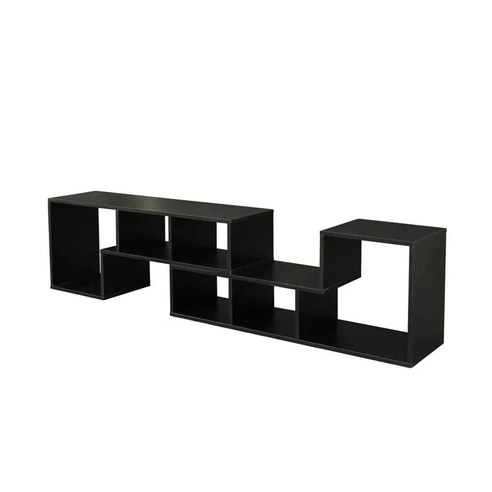 16.89 in. Black 2-Shelf Standard Bookcase by ATHMILE 2 16.89 in. Black 2-Shelf Standard Bookcase by ATHMILE - Image 2