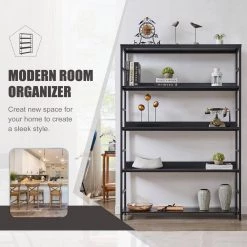 68.9 in. Black 5-Shelf Standard Bookcase by ATHMILE 11 68.9 in. Black 5-Shelf Standard Bookcase by ATHMILE -ATHMILE Sales Store black athmile bookcases bookshelves ccwf286173aab 1f 1000