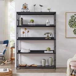 68.9 in. Black 5-Shelf Standard Bookcase by ATHMILE 13 68.9 in. Black 5-Shelf Standard Bookcase by ATHMILE -ATHMILE Sales Store black athmile bookcases bookshelves ccwf286173aab 31 1000