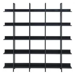 70.87 in. Black 5-Shelf Standard Bookcase by ATHMILE