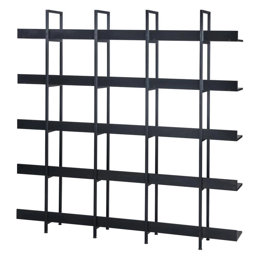 70.87 in. Black 5-Shelf Standard Bookcase by ATHMILE 2 70.87 in. Black 5-Shelf Standard Bookcase by ATHMILE - Image 2