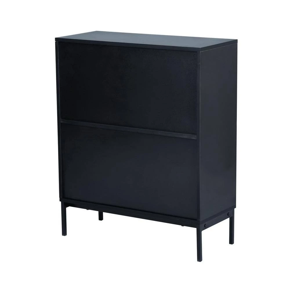 33.9 in. Wide Black Wood 3 Shelf Standard Bookcase by ATHMILE 5 33.9 in. Wide Black Wood 3 Shelf Standard Bookcase by ATHMILE - Image 5