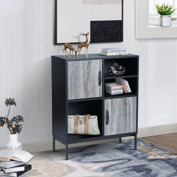 33.9 in. Wide Black Wood 3 Shelf Standard Bookcase by ATHMILE 7 33.9 in. Wide Black Wood 3 Shelf Standard Bookcase by ATHMILE - Image 7