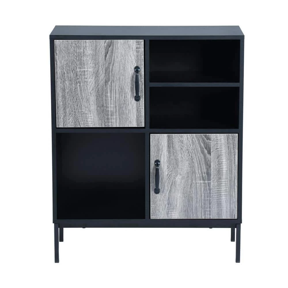 33.9 in. Wide Black Wood 3 Shelf Standard Bookcase by ATHMILE 1 33.9 in. Wide Black Wood 3 Shelf Standard Bookcase by ATHMILE