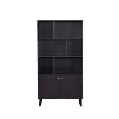 67 in. Black 3-Shelf Standard Bookcase by ATHMILE