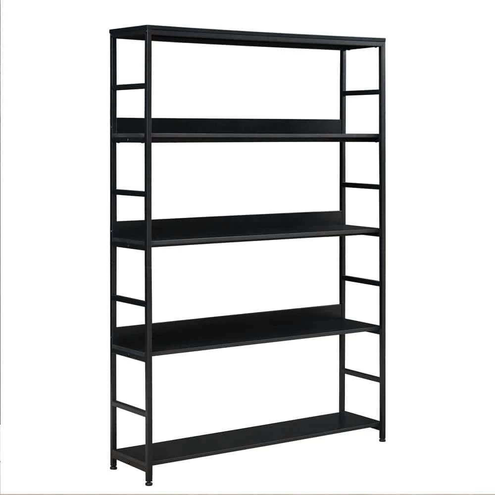 47 in. Black 5-Shelf Standard Bookcase by ATHMILE 2 47 in. Black 5-Shelf Standard Bookcase by ATHMILE - Image 2