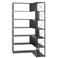 71 in. Black 7-Shelf Standard Bookcase by ATHMILE -ATHMILE Sales Store black athmile bookcases bookshelves dswf290123aab 1f 1000