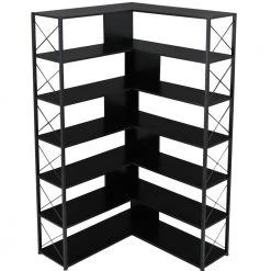 71 in. Black 7-Shelf Standard Bookcase by ATHMILE -ATHMILE Sales Store black athmile bookcases bookshelves dswf290123aab c3 1000