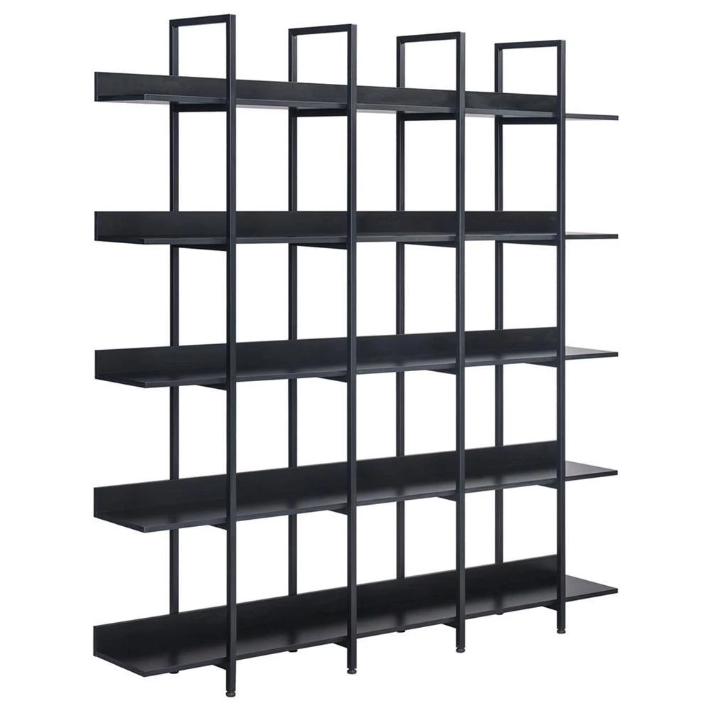 70.87 in. Wide Black MDF 5 Shelf Standard Bookcase by ATHMILE 6 70.87 in. Wide Black MDF 5 Shelf Standard Bookcase by ATHMILE - Image 6