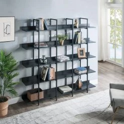 70.87 in. Wide Black MDF 5 Shelf Standard Bookcase by ATHMILE 15 70.87 in. Wide Black MDF 5 Shelf Standard Bookcase by ATHMILE -ATHMILE Sales Store black athmile bookcases bookshelves dztwf286176aab 31 1000