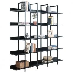 70.87 in. Wide Black MDF 5 Shelf Standard Bookcase by ATHMILE 14 70.87 in. Wide Black MDF 5 Shelf Standard Bookcase by ATHMILE -ATHMILE Sales Store black athmile bookcases bookshelves dztwf286176aab 44 1000