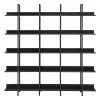 70.87 in. Wide Black MDF 5 Shelf Standard Bookcase by ATHMILE