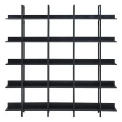70.87 in. Wide Black MDF 5 Shelf Standard Bookcase by ATHMILE