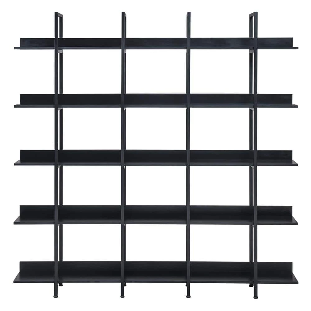 70.87 in. Wide Black MDF 5 Shelf Standard Bookcase by ATHMILE 1 70.87 in. Wide Black MDF 5 Shelf Standard Bookcase by ATHMILE