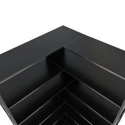 70.9 in. H Black Wood 7-Tier L-Shaped Corner Standard Bookcase with Metal Frame by ATHMILE -ATHMILE Sales Store black athmile bookcases bookshelves gz b2w20221250 fa 1000