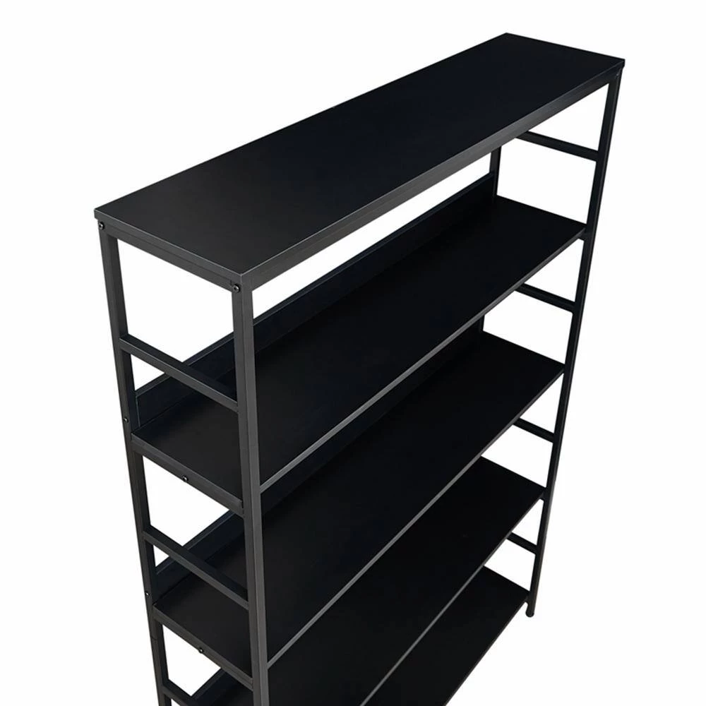 68.9 in. Black 5-Tier Home Office Bookcase Open Bookshelf with Metal Frame by ATHMILE 4 68.9 in. Black 5-Tier Home Office Bookcase Open Bookshelf with Metal Frame by ATHMILE - Image 4