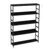 68.9 in. Black 5-Tier Home Office Bookcase Open Bookshelf with Metal Frame by ATHMILE