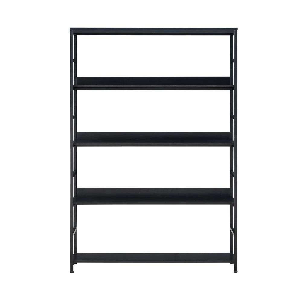 68.9 in. Black 5-Tier Home Office Bookcase Open Bookshelf with Metal Frame by ATHMILE 8 68.9 in. Black 5-Tier Home Office Bookcase Open Bookshelf with Metal Frame by ATHMILE - Image 8