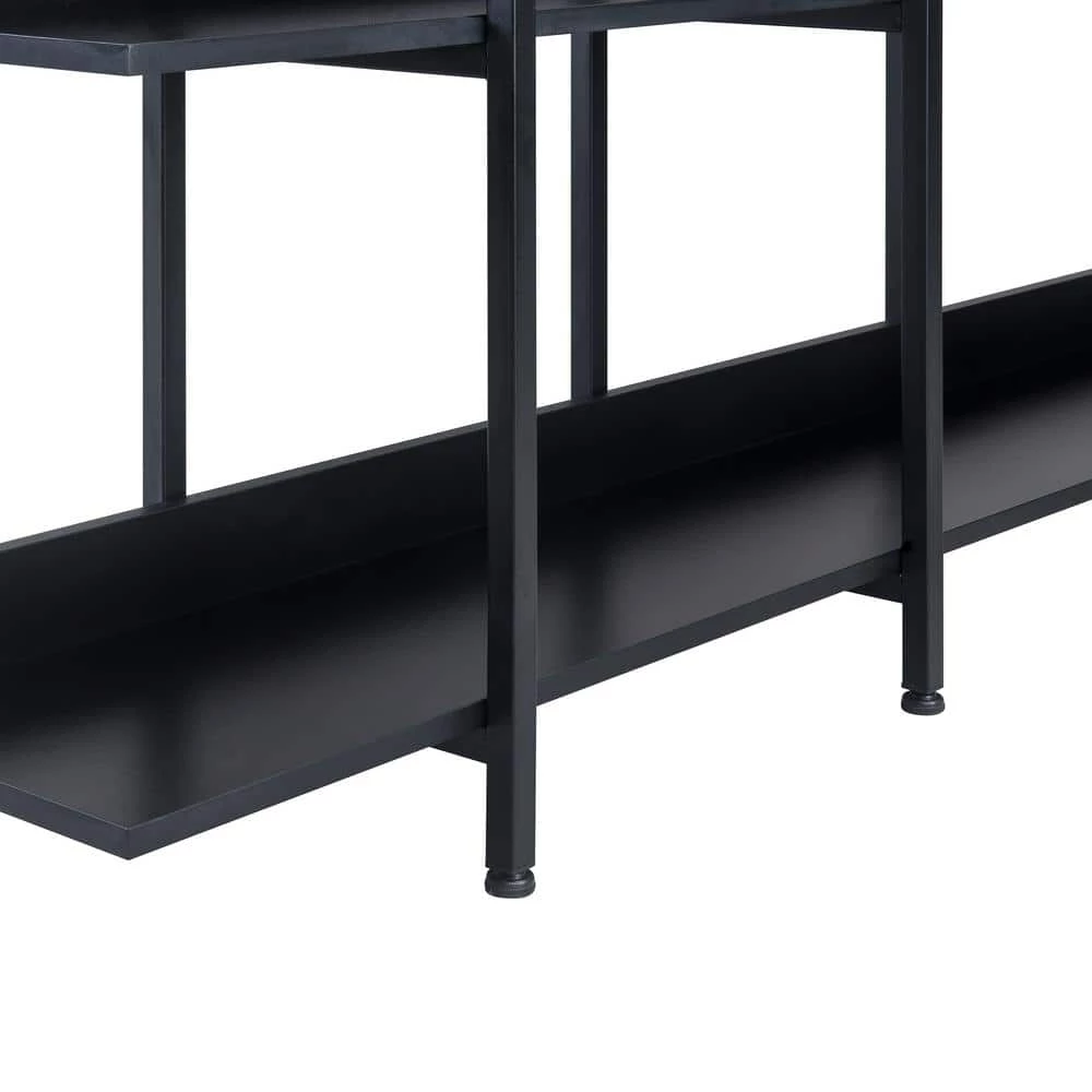 70.87 in. Black 5-Tier Bookcase Home Office Open Bookshelf with Metal Frame by ATHMILE 5 70.87 in. Black 5-Tier Bookcase Home Office Open Bookshelf with Metal Frame by ATHMILE - Image 5