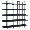 70.87 in. Black 5-Tier Bookcase Home Office Open Bookshelf with Metal Frame by ATHMILE