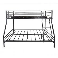 Black Twin-Over-Full Metal Bunk Bed by ATHMILE