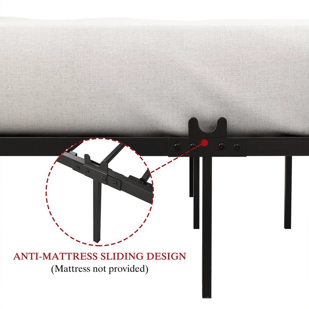 77.95 in. Black Twin Size Metal Canopy Bed Frame by ATHMILE 5 77.95 in. Black Twin Size Metal Canopy Bed Frame by ATHMILE - Image 5
