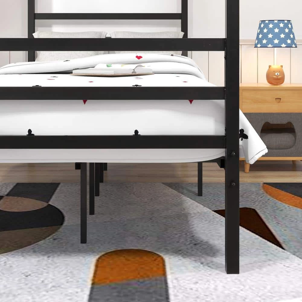 77.95 in. Black Twin Size Metal Canopy Bed Frame by ATHMILE 6 77.95 in. Black Twin Size Metal Canopy Bed Frame by ATHMILE - Image 6