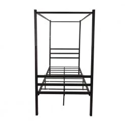 77.95 in. Black Twin Size Metal Canopy Bed Frame by ATHMILE